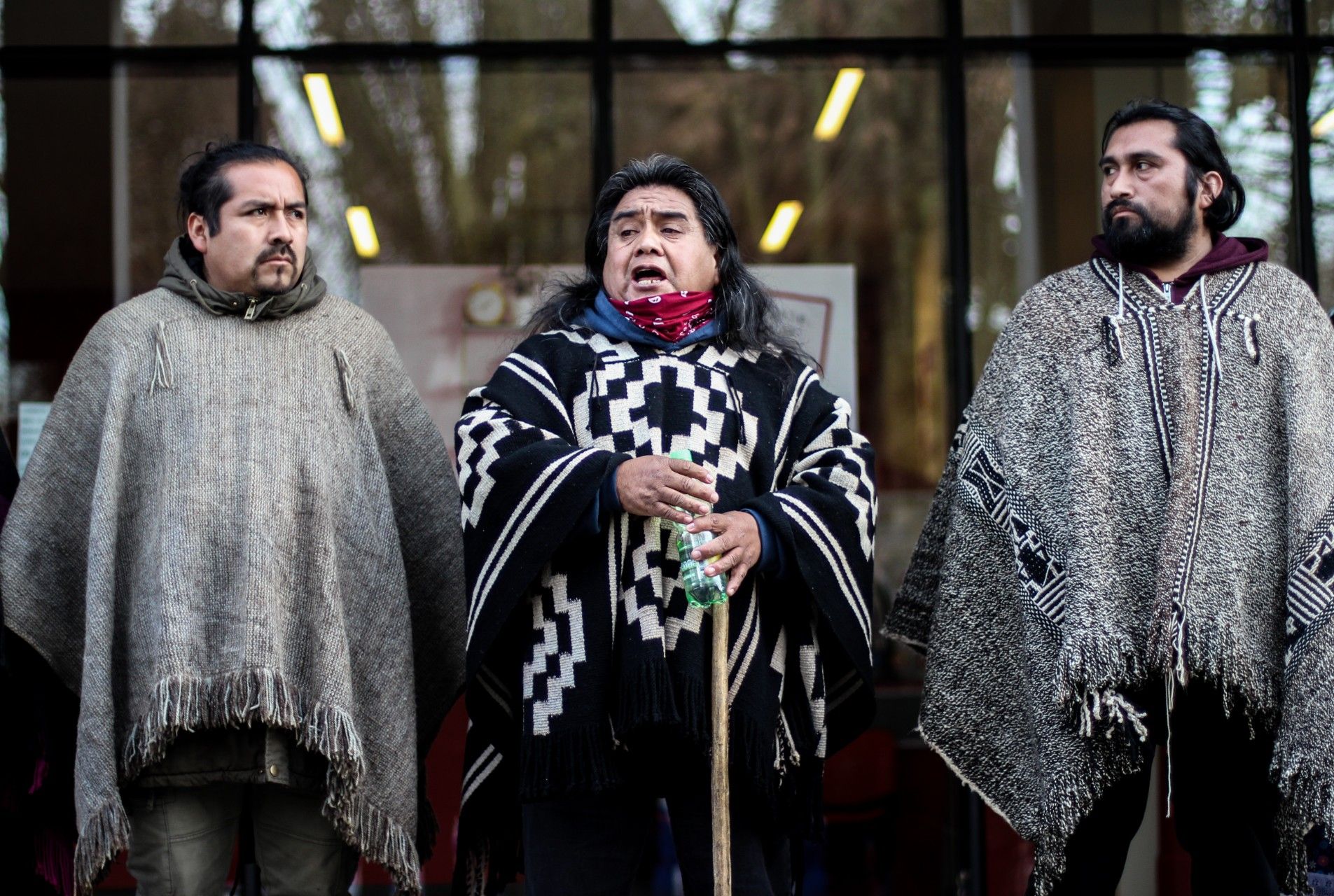 Movilización por la libertad de los presos políticos Mapuche en huelga de hambre realizada en Angol (Chile) durante el mes de julio.